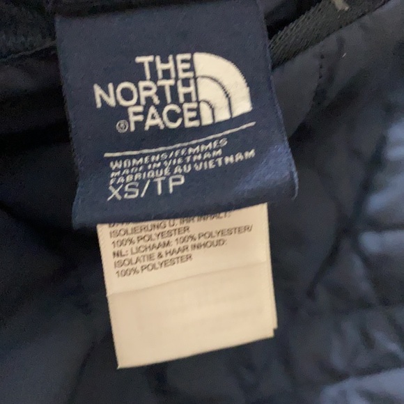 Women's North Face dark blue zippered reversible, coat,jacket, soft ,sz XS - Picture 15 of 16